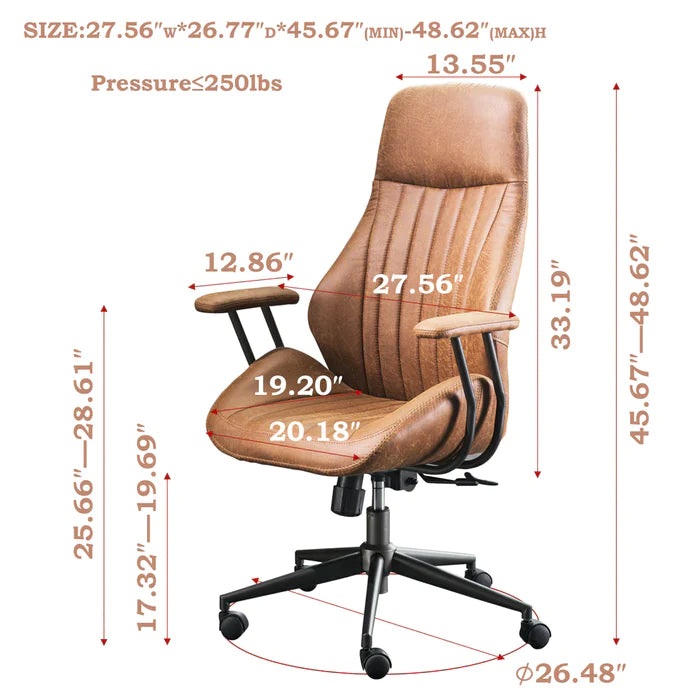 POUUIN Ergonomic Office Chair, Adjustable Mid Back Cushion Lumbar Support Desk Chair With Silent Wheels, Smooth&Durable Gaming Chair For Home,Living Room